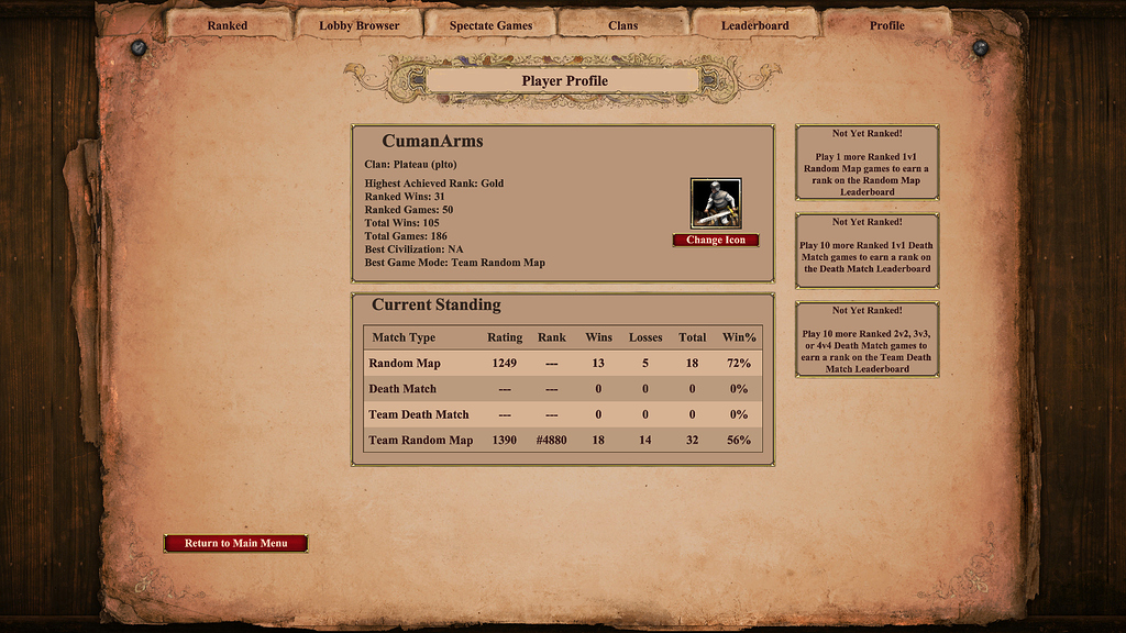 Not ranked, although i have 18 ranked matches 1vs1 - II - Report a Bug ...