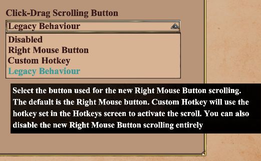 Right mouse button