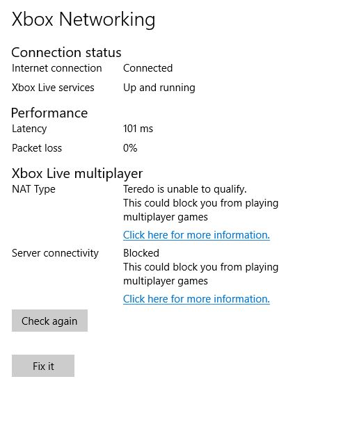 Xbox networking diagnostic 1