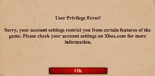 I'm Getting an Error When Trying to Play Multiplayer with a Child Account