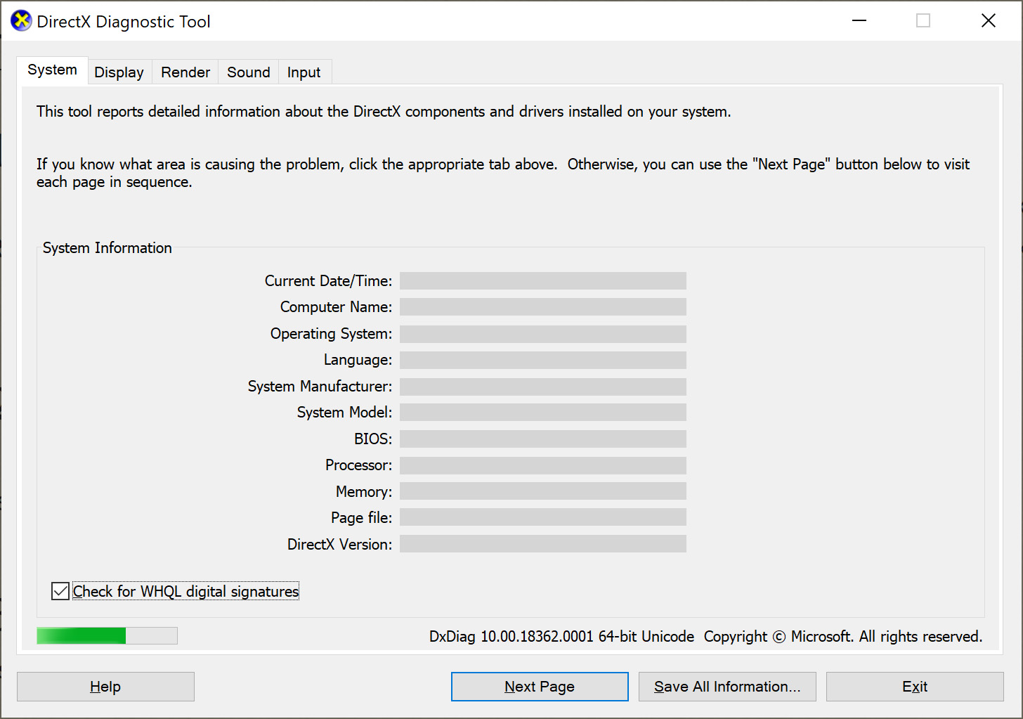 How to use DirectX Diagnostic Tool (DxDiag) for Troubleshooting