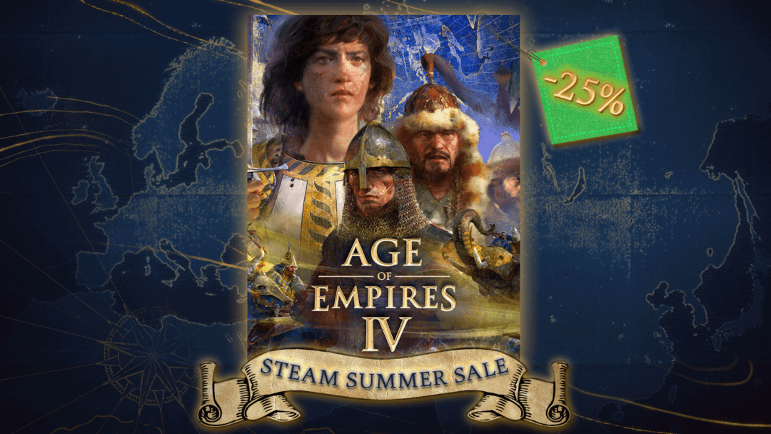Age of Empires IV cover art with the words Steam Summer Sale and 25% off