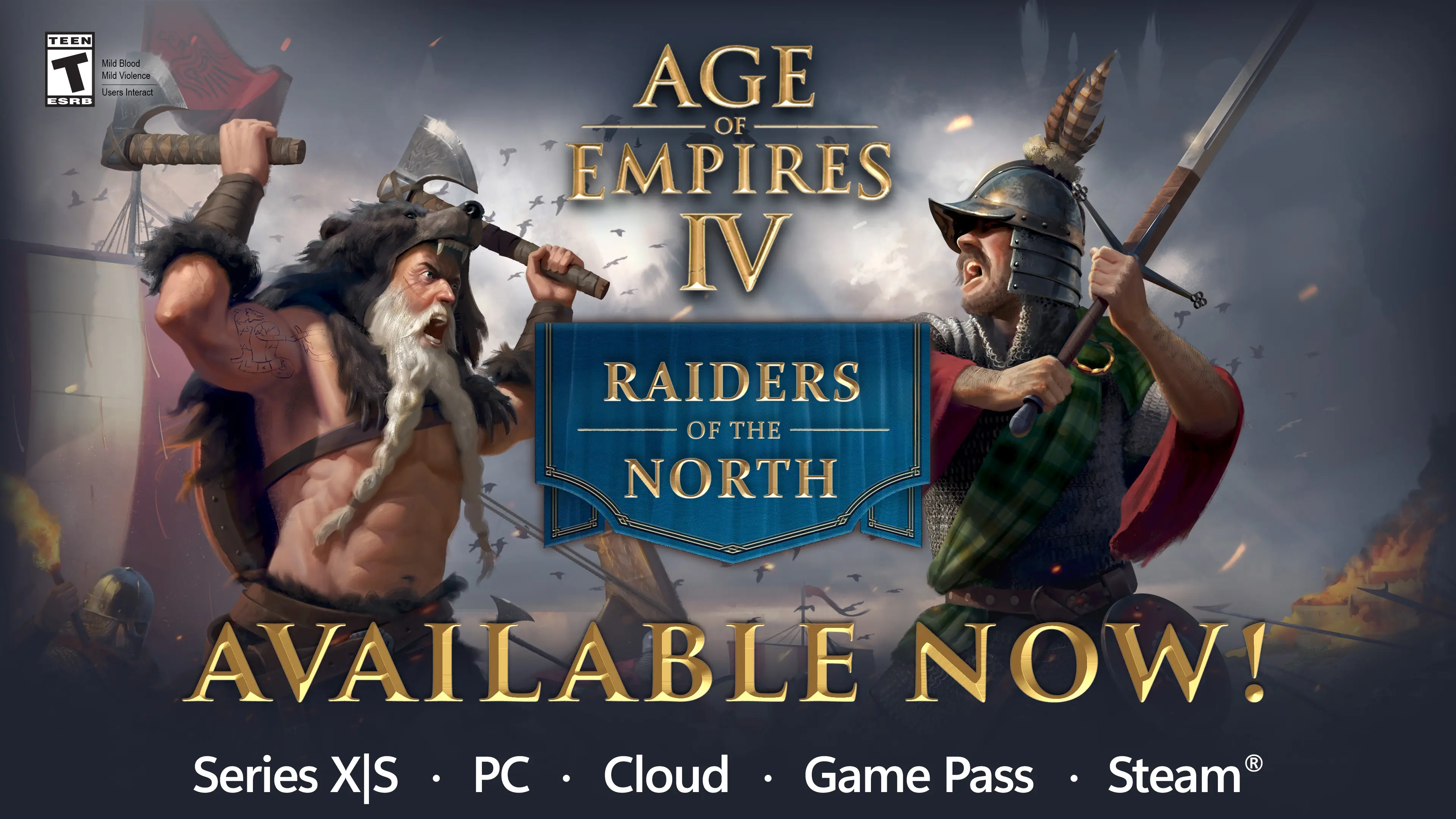 Age of Empires IV: Raiders of the North já está disponível com vikings, escoceses e Crucible em co-op